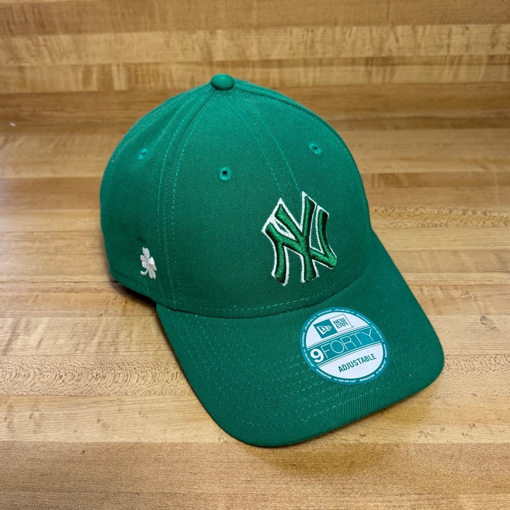 New Era 9FORTY New York Yankees St Patricks Day Green Adjustable Hat MLB Cap